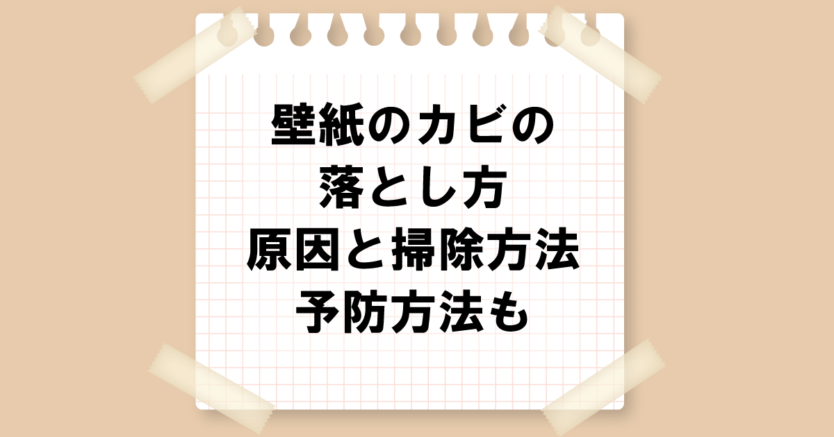 壁紙のカビの落とし方｜カビの原因と掃除方法、予防する方法も解説