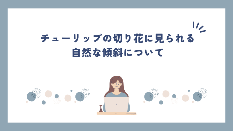 チューリップの切り花に見られる自然な傾斜について